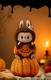 Labubu Happy Halloween Party Series-Sitting Pumpkin Vinyl Plush Pendant