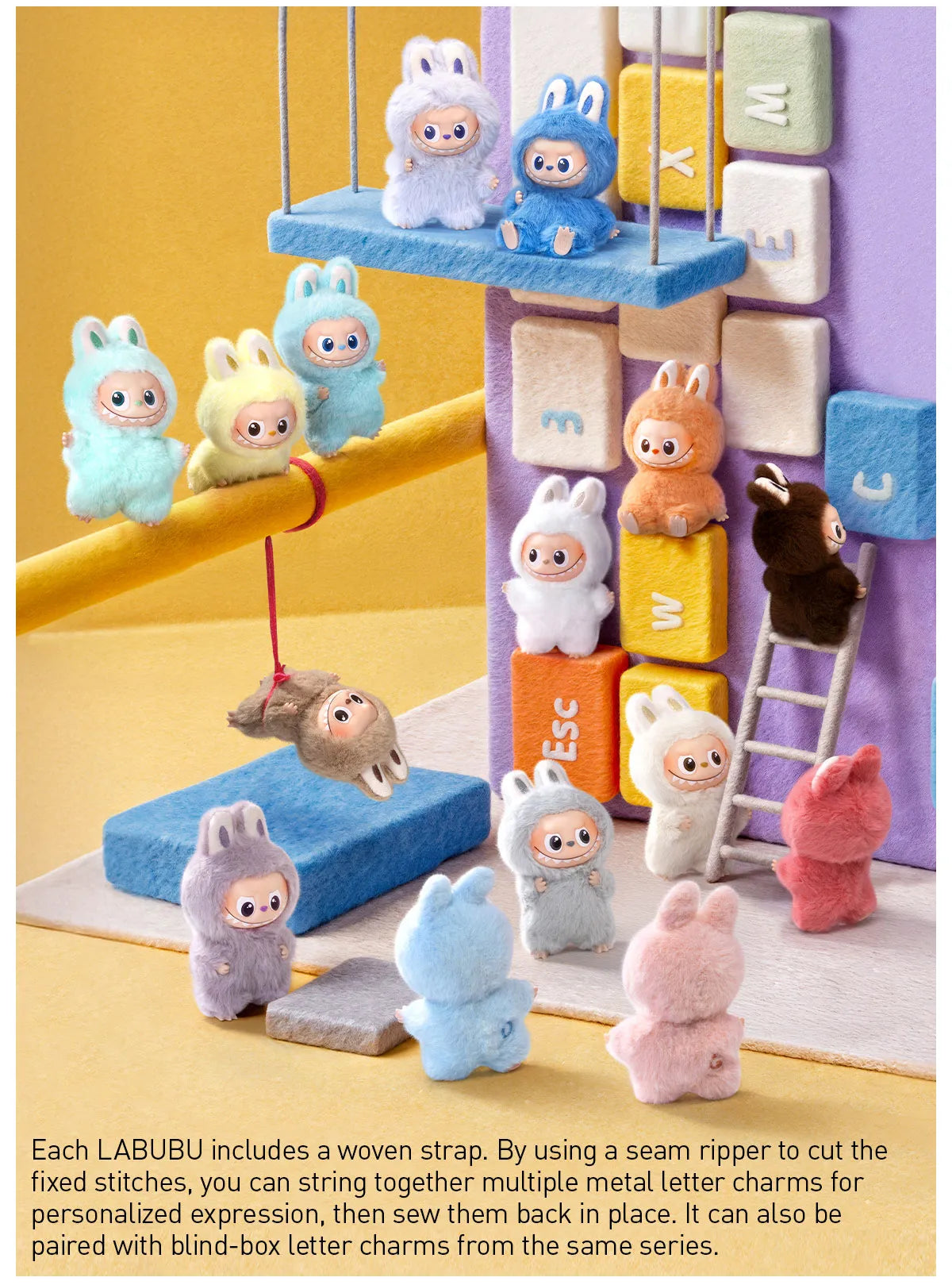 THE MONSTERS Pin for Love Series-Vinyl Plush Pendant Blind Box (A-M)-preorder