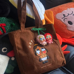 POP MART Crybaby Corduroy Tote Bag-Preorder