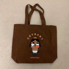 POP MART Crybaby Corduroy Tote Bag-Preorder