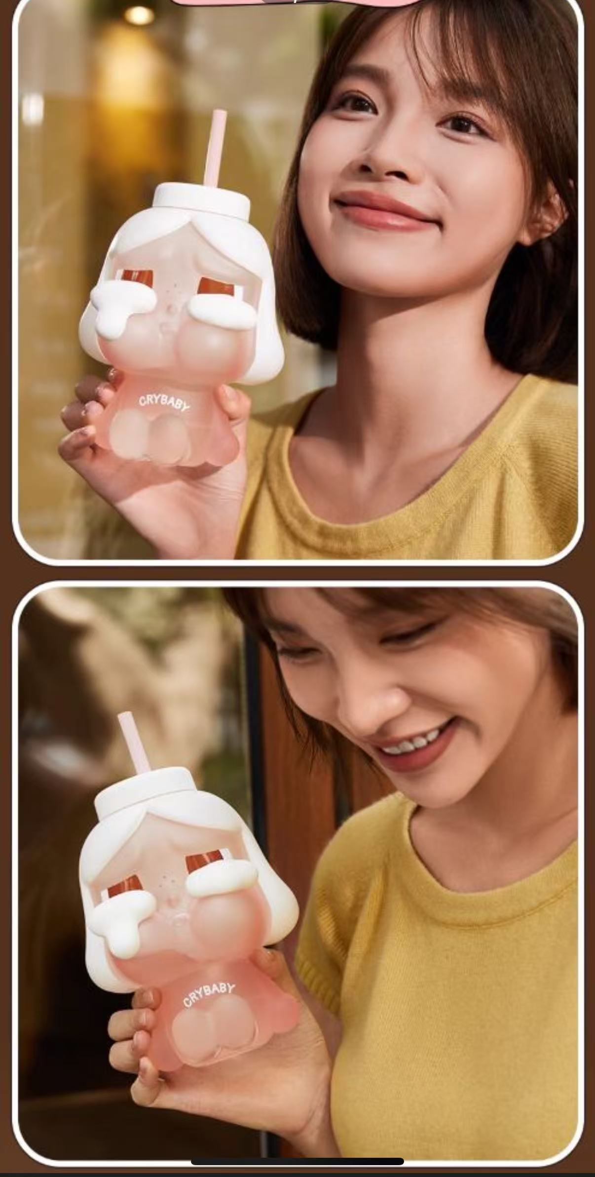 POP MART CRYBABY Crying Again Series - Plush Straw Cup-preorder