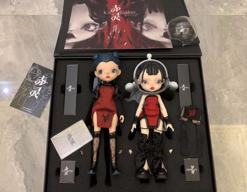 Skullpanda x Aeon Wanderer BJD combo  (2 dolls)